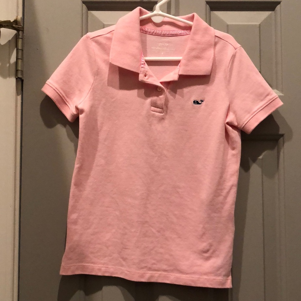 Vineyard Vines pink little girls polo